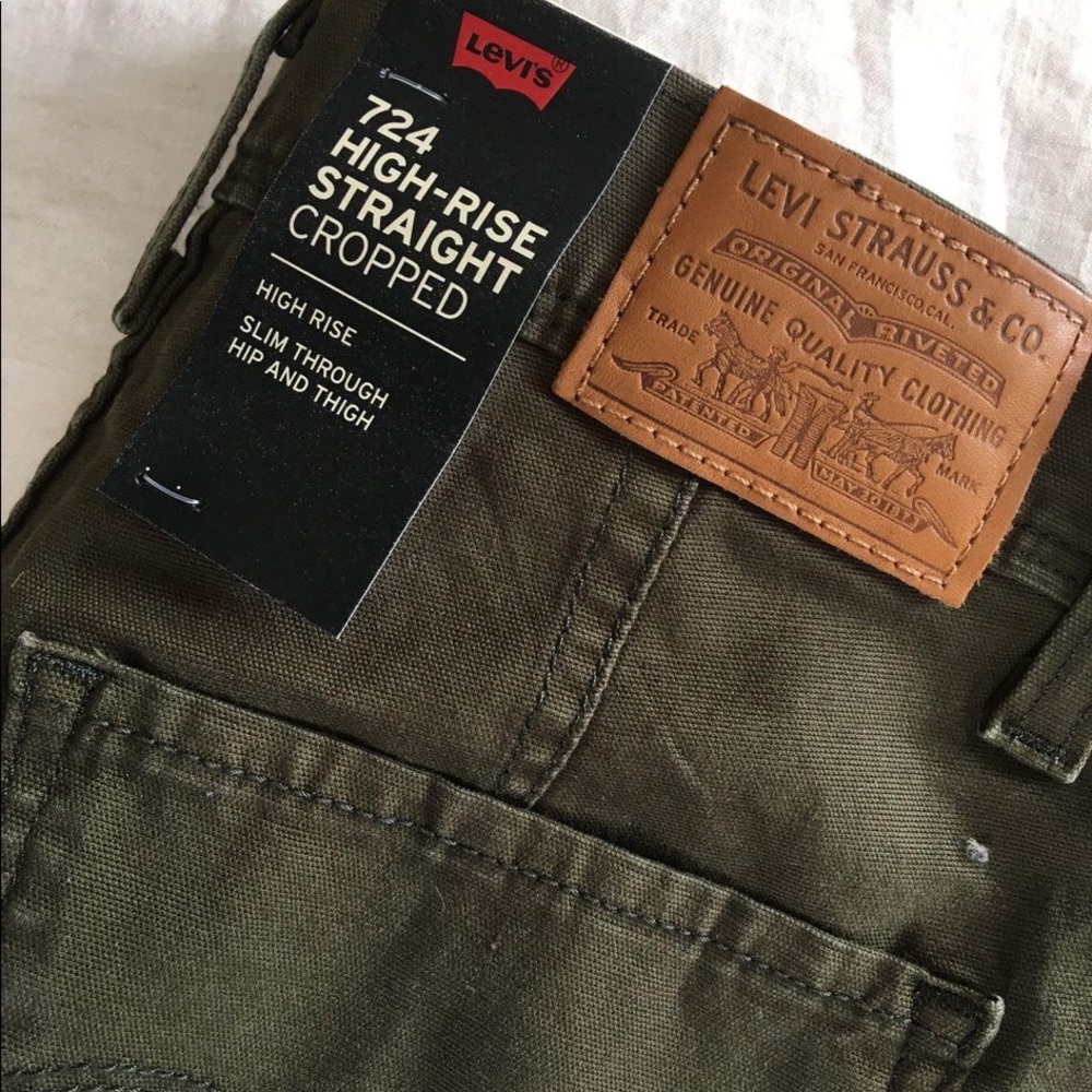 Free People Levi’s High Rise Olive Jeans